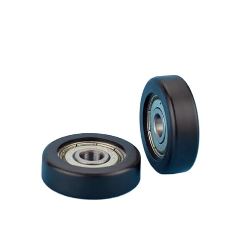 1 Stück 6 x 26 x 8 mm Nylon-Kunststoffrad mit gelagerter flacher Mikro-Riemenscheibe, 6 x 26 x 8 mm hartes Lager, leises Rad for Tür und Fenster(H) von YZATCDZG