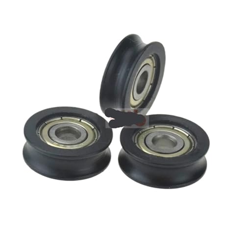 10 Stück 625zz Kugellager beschichteter Kunststoff U-Nut V-Schiene gerillte Rollenrolle Schwarz BSU62520-7 Outsourcing Kunststofflager(Black Color) von YZATCDZG