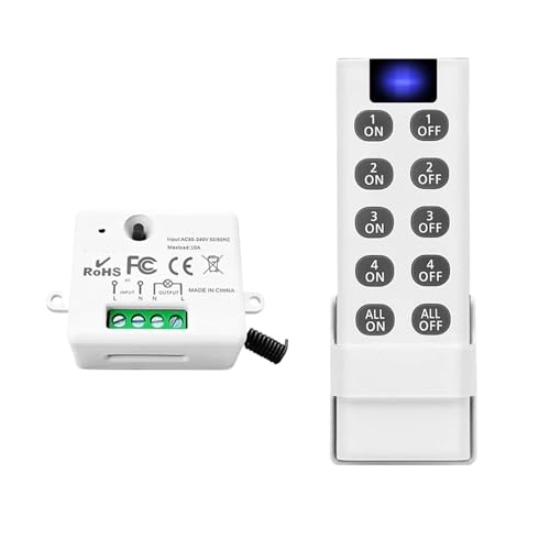 110 V 220 V Mini-Relais-Empfänger 4 in 1 Fernbedienung(1Receiver 1Transmitt) von YZATCDZG