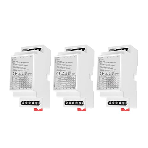 3.0 DC12-54V DIN-Schiene 5 in 1 RCT/RGBW/RGB/WWCW CCT/Dimm-LED-Streifen-Controller(3PCS Din Rail 5in1) von YZATCDZG