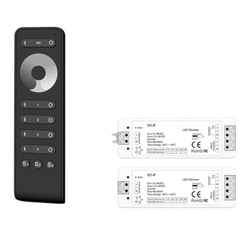 4 Zonen Gradientenmodus 1 Kanal LED-Dimmer DC 12V 24V 5050 2835 COB Einfarbiger LED-Streifen-Controller(2xV1-F 1x RS1) von YZATCDZG