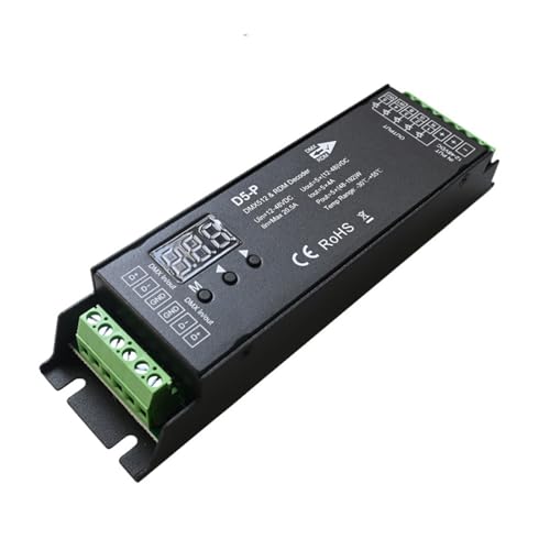 5-Kanal-DMX-Decoder mit RDM-Digitalanzeige, DMX512-Dimmtreiber, PWM-RCT-LED-Controller, LED-Modul, Lichteingang 12 V-48 VDC 5-Kanal-DMX-Decoder mit RDM-Digitalanzeige, DMX512-Dimmtreiber, PWM-RCT-LED-Controller, LED-Modul, Lichteingang 12 V-48 VDC von YZATCDZG