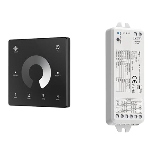 5 in 1 LED-Controller 4 Zonen Wandmontage Touchscreen 12V 24V Dimmer(TW1-4 and WZ5 KIT) von YZATCDZG