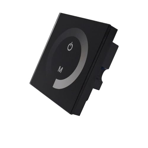 DC12-24V 4A/Kanal Wandmontierter Touch-Schalter-Controller mit Glasplatte(Dimmer Black) von YZATCDZG