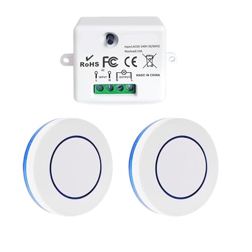 Fernbedienung Mini-Rundschalter DIY AC 85-250 V 50/60 Hz.(2Remote 1Receiver) von YZATCDZG