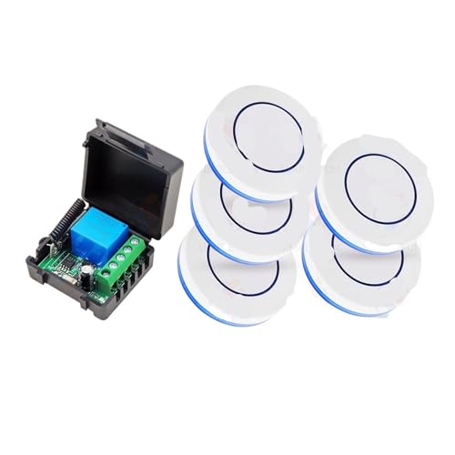 Fernbedienung Schalter DC 12V 10A Relais Mini Runde Sender(1Module 5Remote) von YZATCDZG