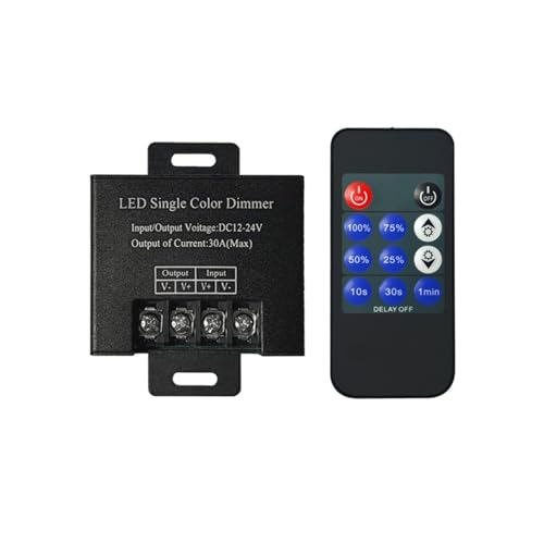 LED-Einzelfarb-Controller, schwarzes Aluminiumgehäuse, Dimmer, 11-Tasten-Fernbedienung LED-Einzelfarb-Controller, schwarzes Aluminiumgehäuse, Dimmer, 11-Tasten-Fernbedienung von YZATCDZG