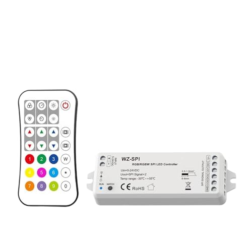 SPI-Controller for RGB RGBW Pixel-LED-Leuchten mit Fernbedienung WS2811 2812B adressierbar mit 5V 12V 24V Dimmer(WZ-SPI and R9 KIT) von YZATCDZG