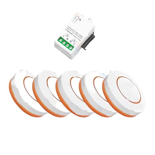 Schalter AC 110V 220V 230V 10A Mini Relais Empfänger Sender(1 Receiver 5 Remote) von YZATCDZG