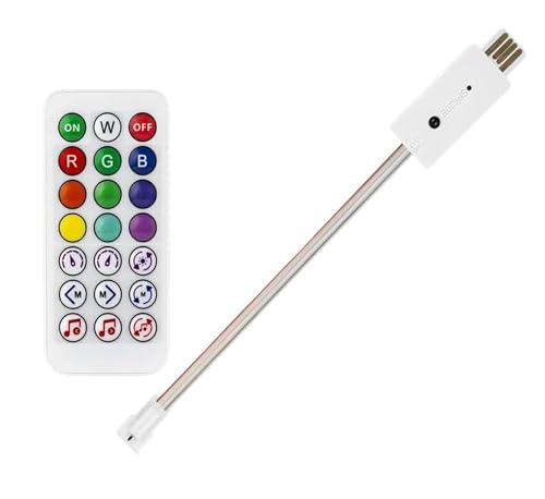 WS2812B Controller-Stecker Mini-Musik-Controller IR 21 Tasten for WS2812 adressierbare LED-Lichtleiste DC5V WS2812B Controller-Stecker Mini-Musik-Controller IR 21 Tasten for WS2812 adressierbare LED-Lichtleiste DC5V von YZATCDZG