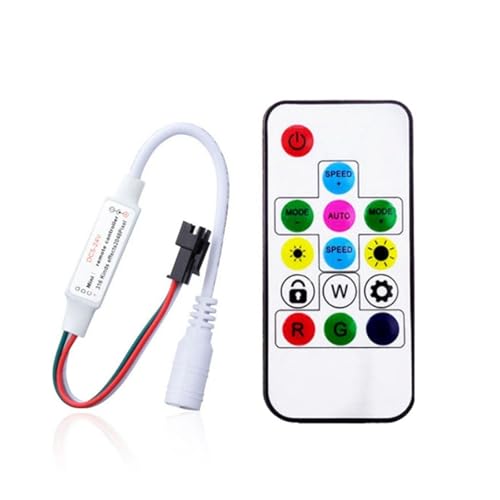 WS2812B WS2811 SK6812 RGB-LED-Controller 14 Tasten Fernbedienung DC5-24V(14Keys LOCK DC) von YZATCDZG