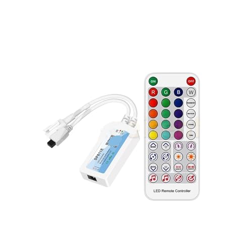 WS2813 WS2815 Pixel-LED-Lichtstreifen-Controller, DC 5 V, 12 V, 24 V, adressierbar, Dual-Signal, 4-poliger Mini-Dimmer, 21 Tasten(IR BT Manual - 4Pin) von YZATCDZG