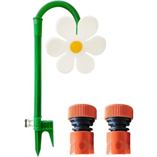 Crazy Dancing Daisy Sprinkler, 360° drehbar, lustige Blume, Rasen, Wassersprinkler, Gartenbewässerungswerkzeug für Kinder, Outdoor-Spielen und Gartenbewässerungsspaß (weiß) von YZBBSH