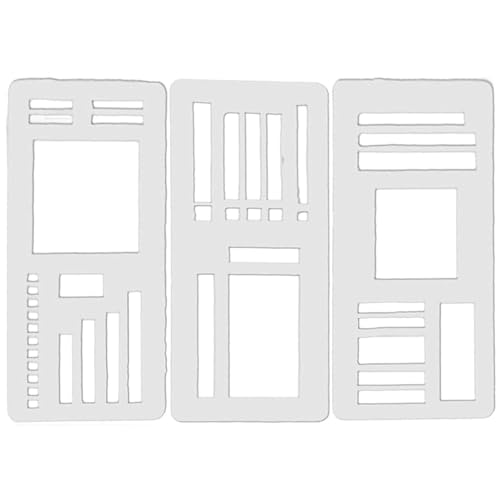 Handgefertigte flexible Aufzeichnungsvorlage, Kalenderschablonen für Planer, 3er-Pack, wiederverwendbare Planer-Schablonen für Bullet Journals, Punktraster-Checklisten, Boxen und Kalender-Layouts (B 3 Handgefertigte flexible Aufzeichnungsvorlage, Kalenderschablonen für Planer, 3er-Pack, wiederverwendbare Planer-Schablonen für Bullet Journals, Punktraster-Checklisten, Boxen und Kalender-Layouts (B 3 von YZBBSH