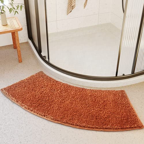 YZBBSH Badematte, Duschvorleger Halbrund 30 X 100 cm Microfaser Gebogen Duschmatte rutschfest Waschmaschinenfest,Braun von YZBBSH