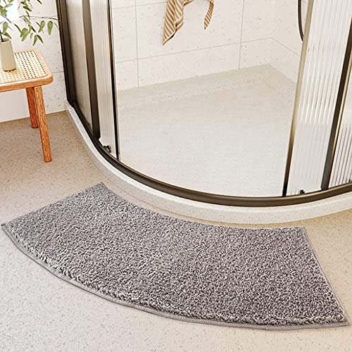 YZBBSH Badematte, Duschvorleger Halbrund 30 X 100 cm Microfaser Gebogen Duschmatte rutschfest Waschmaschinenfest,Grau von YZBBSH