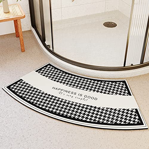 YZBBSH Badematte rutschfest, 100 x 45 cm Super Absorbierende Gebogene Badematte 4 Lagiges Design, Weiche und Bequeme Badteppich, Leicht zu Reinigen und Schnell Trocknend,B von YZBBSH