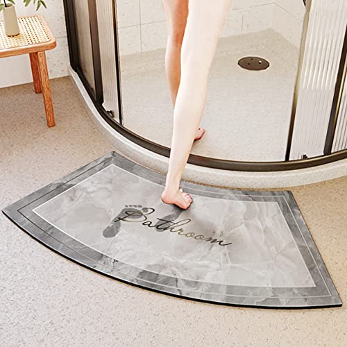 YZBBSH Badematte rutschfest, 100 x 45 cm Super Absorbierende Gebogene Badematte 4 Lagiges Design, Weiche und Bequeme Badteppich, Leicht zu Reinigen und Schnell Trocknend,C von YZBBSH