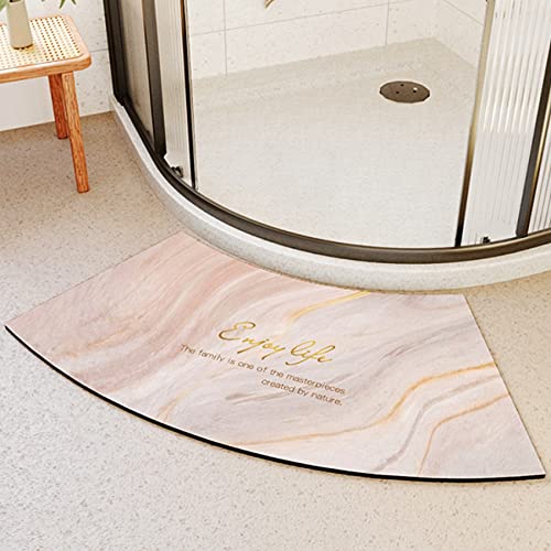 YZBBSH Badematte rutschfest, 100 x 45 cm Super Absorbierende Gebogene Badematte 4 Lagiges Design, Weiche und Bequeme Badteppich, Leicht zu Reinigen und Schnell Trocknend,D von YZBBSH