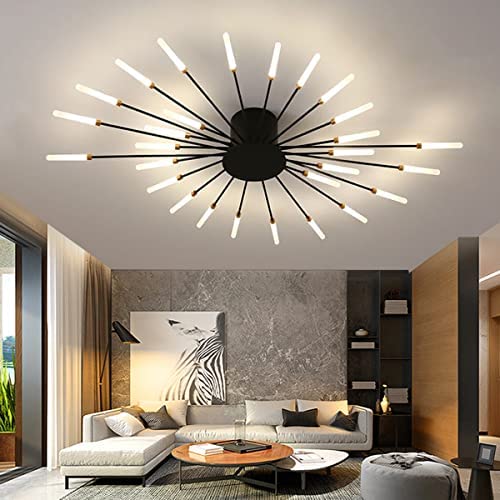 LED Deckenleuchte Modern,Feuerwerk Design Deckenlampe Wohnzimmer Ceiling Lamp,Schlafzimmer Decken Beleuchtung Flur Wandleuchte Restaurant Kronleuchter Kinderzimmer Nicht Dimmbar Light(Schwarz) von YZBEIMDAI