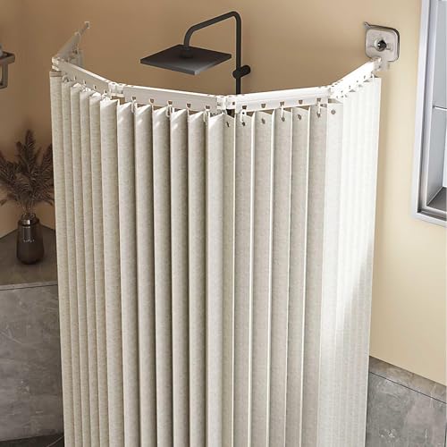 YZBZNG Faltbarer Duschvorhang Mit Stange Duschvorhangstange L/u Form Duschvorhänge Ohne Bohren Wasserdicht/waschbar Für Eckdusche, Shower Curtains,H-172cm+9.8in/25cm YZBZNG Faltbarer Duschvorhang Mit Stange Duschvorhangstange L/u Form Duschvorhänge Ohne Bohren Wasserdicht/waschbar Für Eckdusche, Shower Curtains,H-172cm+9.8in/25cm von YZBZNG