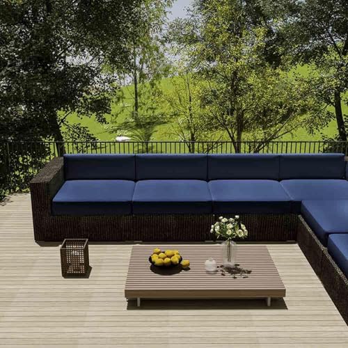 YZBZNG Sitzkissenbezug Outdoor Wasserdicht Gartenmöbel, Wetterfest Sofa Sitzkissenbezug mit Reißverschluss, Sofa Überzug L Form Couch Überzug Abnehmbar Bezüge Für Gartenpolster,15@-33x65x10cm von YZBZNG