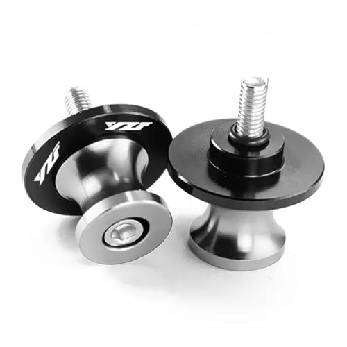 Schwingen-Schiebespulen Für YZF R3 R25 R6 R1 2013-2019 Motorrad Schwinge Spulen M6 Stand Schrauben CNC Aluminium(Silber) von YZCSYBBF