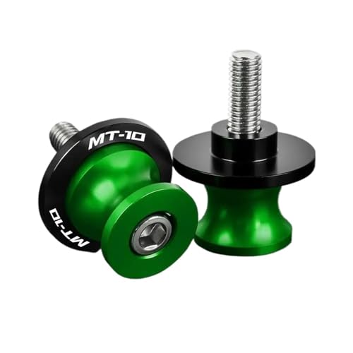 Schwingen-Schiebespulen Motorrad 6MM CNC Aluminium Schwinge Spulen M6 Stand Schrauben Für MT10 MT-10 2016 2017 2018 2019 2021 2022 YZF(Green) von YZCSYBBF