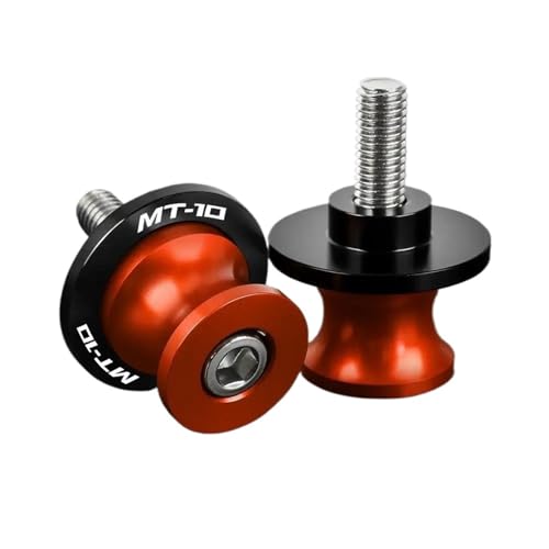 Schwingen-Schiebespulen Motorrad 6MM CNC Aluminium Schwinge Spulen M6 Stand Schrauben Für MT10 MT-10 2016 2017 2018 2019 2021 2022 YZF(Orange) von YZCSYBBF