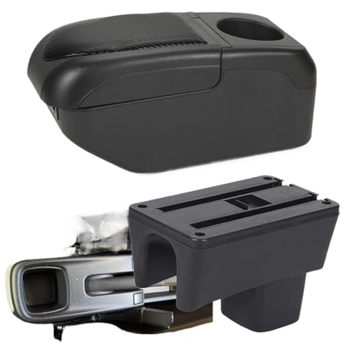 YZCSYBBF Für Suzuki Für Swift 2005-2025 Auto Armlehne Box Lagerung Box Arm Verstrebungen Erhöhen Innen Details Aufbewahrungsbox(Black Black1) von YZCSYBBF