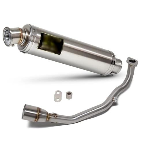 YZCSYBBF Motorrad Auspuff Komplettsystem Vorderrohr Schalldämpfer NMAX 155 NMAX155 2021-2025 Fahrradauspuff(A SV STAINLESS1) von YZCSYBBF