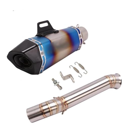 YZCSYBBF Motorrad Auspuff Modifizieren Mittelrohr Verbindungsrohr Schalldämpfer Für CFMOTO 800MT CF800-5A 2021 2022 Fahrradauspuff(Type J5) von YZCSYBBF