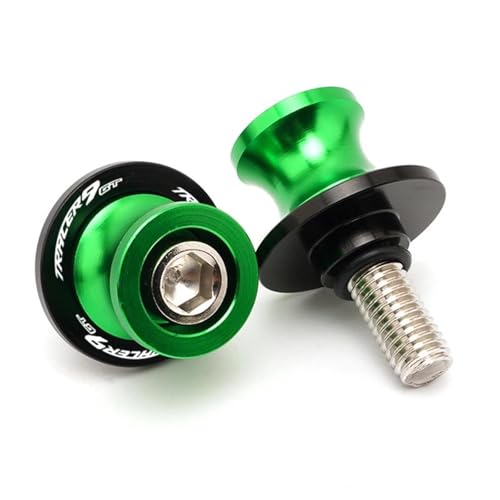 YZCSYBBF Schwingen-Schiebespulen 1 Paar Für Tracer7 Tracer9 Für Tracer 900 700 7 9 Gt Schwinge Spulen Slider Schrauben Stehen 6MM Motorrad Zubehör(Tracer 9GT Green) von YZCSYBBF