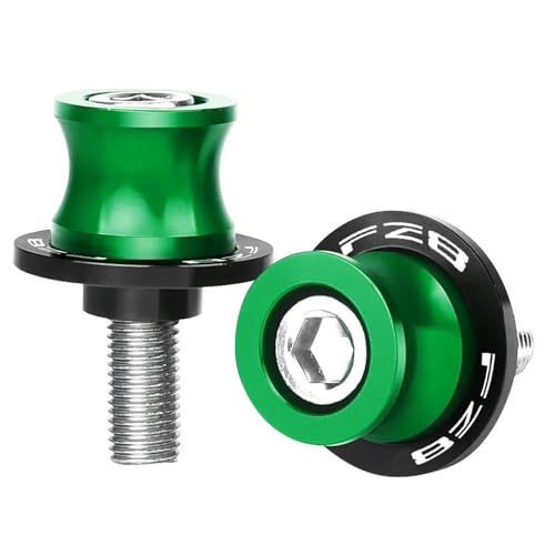 YZCSYBBF Schwingen-Schiebespulen 6MM Stand Schrauben FÜR FZ8 FZ-8 2010 2011 2012 2013 2014 2015 2016 2017 2018 Motorrad Schwinge Slider Spulen(Green) von YZCSYBBF