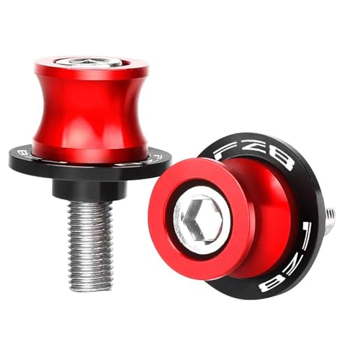 YZCSYBBF Schwingen-Schiebespulen 6MM Stand Schrauben FÜR FZ8 FZ-8 2010 2011 2012 2013 2014 2015 2016 2017 2018 Motorrad Schwinge Slider Spulen(Red) von YZCSYBBF