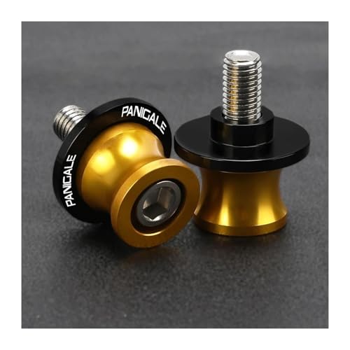 YZCSYBBF Schwingen-Schiebespulen 8MM Motorrad Schwinge Spulen Slider Stand Schrauben FÜR Ducati 1199 1299 899 959 Panigale S SR V4 2012-2025(B Gold M8) von YZCSYBBF