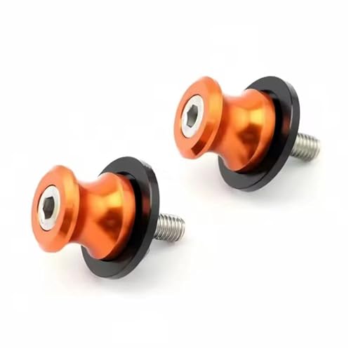 YZCSYBBF Schwingen-Schiebespulen 8mm M8 Unterstützung Schrauben Schaukel Arm Rollen Für Motorrad Für Suzuki Gsxr 1000 750 600 K1 K2 K3 K4 K5 K6 K7-k11(Orange) von YZCSYBBF