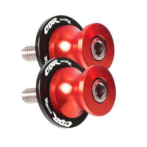 YZCSYBBF Schwingen-Schiebespulen Für CBR600RR CBR600 F2 F3 F4 CBR 600RR 2003-2018 Motorradzubehör Schwingenspulen Schieberständerschrauben(Red) von YZCSYBBF