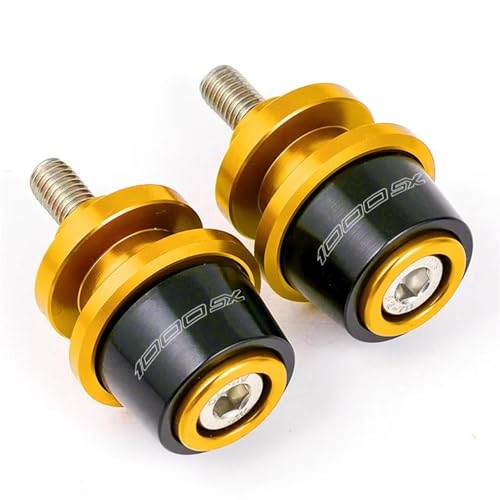 YZCSYBBF Schwingen-Schiebespulen Für Kawasaki Für Ninja 1000 SX Für Ninja 1000SX 2020 2021 2022 Motorrad Schwinge Spool Slider Stand Schrauben(X-Gold) von YZCSYBBF