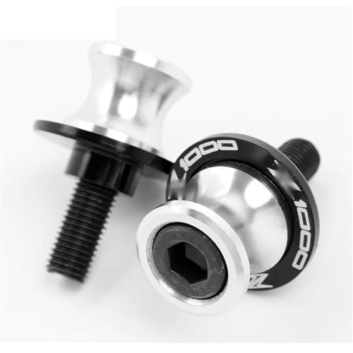 YZCSYBBF Schwingen-Schiebespulen Für Kawasaki Z1000 2003-2013 2012 2011 2010 CNC 10MM Motorrad Schwinge Spulen Slider Stand Schrauben(Silber) von YZCSYBBF