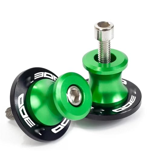 YZCSYBBF Schwingen-Schiebespulen Für Kawasaki Z300 Z 300 2015-2022 Motorrad CNC Aluminium Schwinge Spulen Slider Stand Schrauben 10MM(Green) von YZCSYBBF