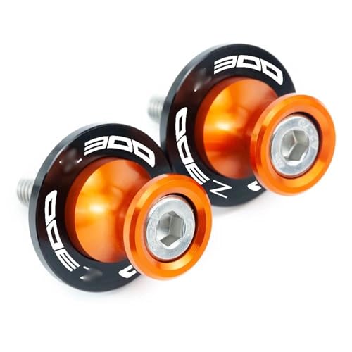YZCSYBBF Schwingen-Schiebespulen Für Kawasaki Z300 Z 300 2015-2022 Motorrad CNC Aluminium Schwinge Spulen Slider Stand Schrauben 10MM(Orange) von YZCSYBBF
