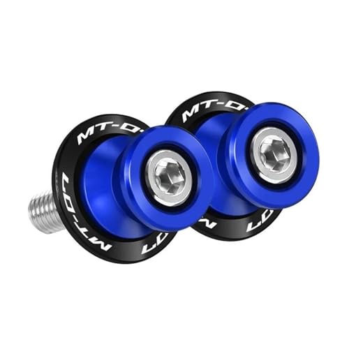 YZCSYBBF Schwingen-Schiebespulen Für MT-03 MT-07 FZ07 MT-09 FZ-09 SP MT-10 MT-25 MT-125 Motorrad Schwinge Spulen Slider 6MM Stand Schrauben Protector(MT-07 Blue) von YZCSYBBF