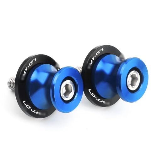YZCSYBBF Schwingen-Schiebespulen Für MT07 MT09 MT 07 MT 09 MT-07 MT-09 Schwinge Spulen Sliders Stand Schrauben Schaukel Arm Motorrad(Blue MT07) von YZCSYBBF