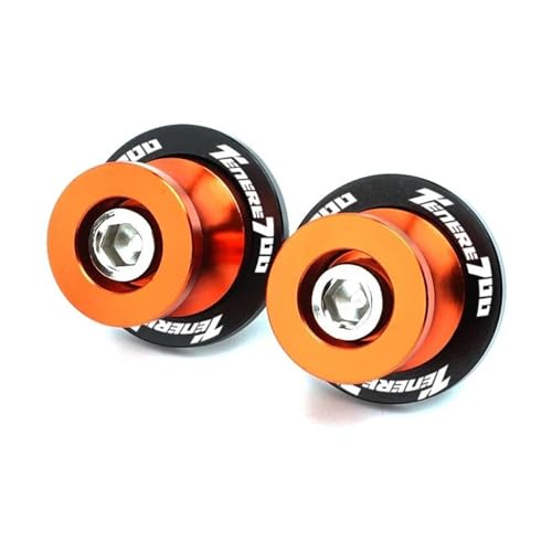 YZCSYBBF Schwingen-Schiebespulen Für Tenere 700 Tenere700 T7 Rally Edition 2022 2023 6MM CNC Motorrad Schwinge Spool Slider Stand Schrauben(Orange) von YZCSYBBF