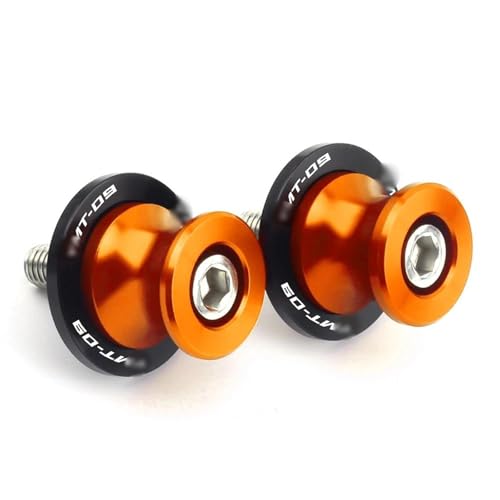 YZCSYBBF Schwingen-Schiebespulen Motorrad Schwinge Schwinge Slider Spulen M6 Schrauben Stand Schrauben Für MT09 MT-09 SP Für Tracer 2014-2025(Orange) von YZCSYBBF