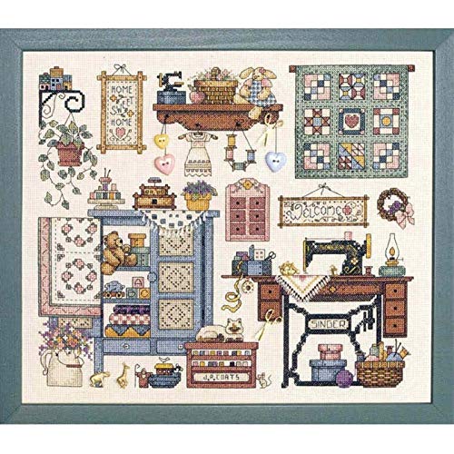 YZDKJ Top Qualität Schöne schöne gezählte Kreuzstich-Kit Nähen gemütliche Nähraum Maschine dim (Cross Stitch Fabric CT Number : 16CT unprint Canvas) von YZDKJ