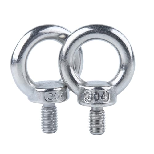 1/2/5Pcs M3 M4 M5 M6 M8 M10 M12 Ringschraube 304 Edelstahl Marine heben Ring Schrauben Schleife Loch for Kabel Seil für mechanische Geräte(M10 x 30mm(1Pcs)) von YZDKR