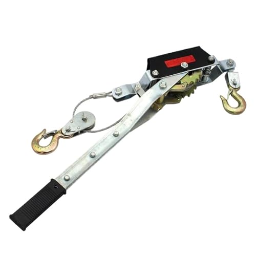 1-4 Tonnen Drahtseil Ratsche Hand Power Puller Anziehen Werkzeug Getriebe Winde Puller Spanner Doppelhaken für Bootsanhänger(2 Ton) von YZDKR