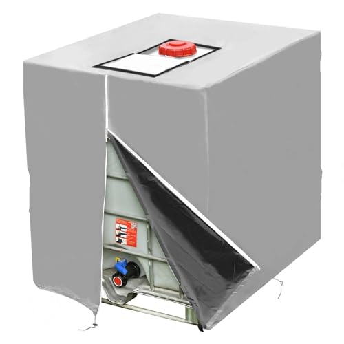 1000L IBC-Wassertankabdeckung, wasserdichte Plane mit Reißverschluss for IBC-Regentankabdeckung für den Außenbereich(Zipper Silver) von YZDKR